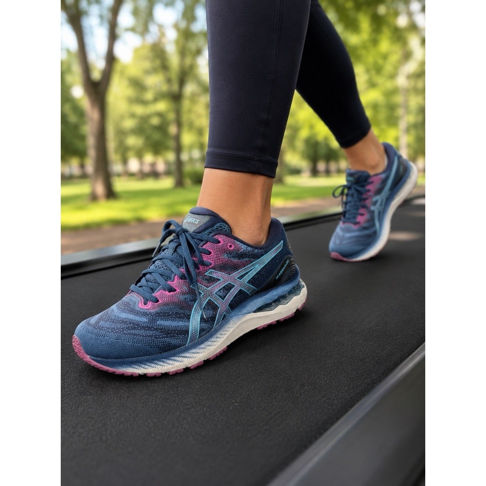 ASICS Gel Nimbus 23 Running Shoes Womens US 10 Blue Pink Athletic Sneakers